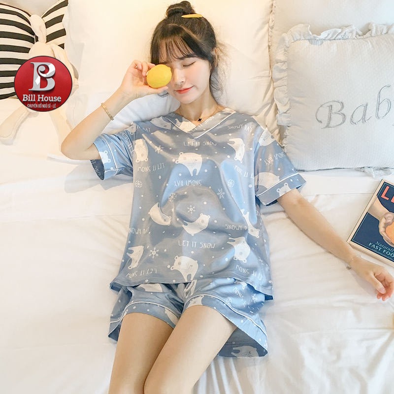 Đồ Bộ Nữ Chất Lụa Mềm Mịn Hoạt Hình Xinh Xắn Hè 2021 BC04 | BigBuy360 - bigbuy360.vn