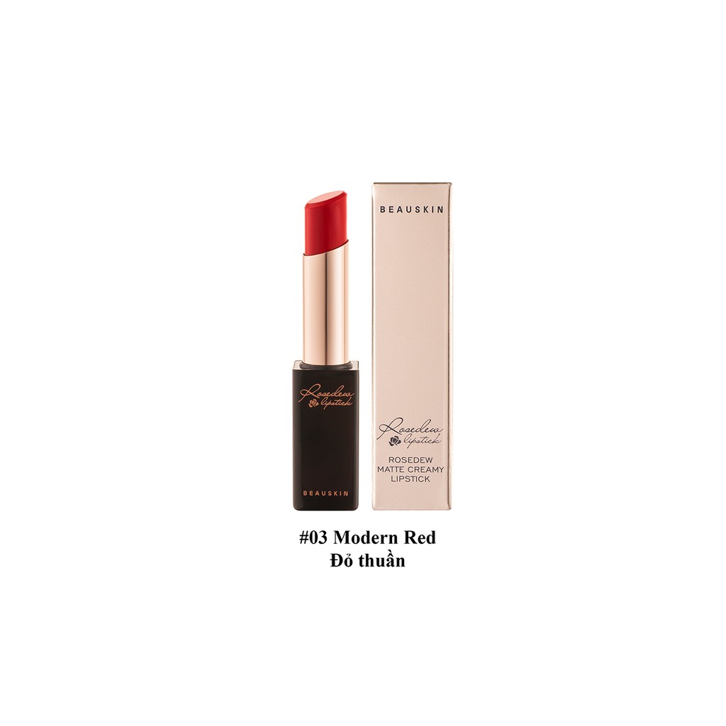 Son lì Màu đỏ thuần Beauskin Rosedew Matte Creamy Lipstick 03 3.5g