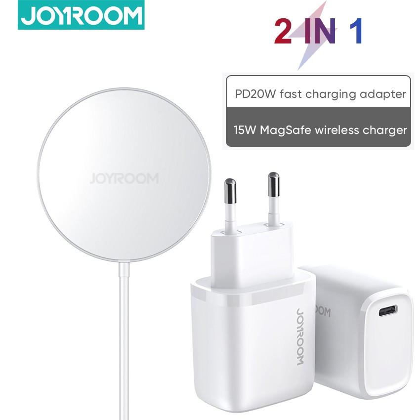 Joyroom  Bộ sạc không dây từ tính QI 15W Magsafe cho iPhone 12 Mini, Pro Max Fast Charge Pad cho Samsung S20 S10 S9 Note / Huawei