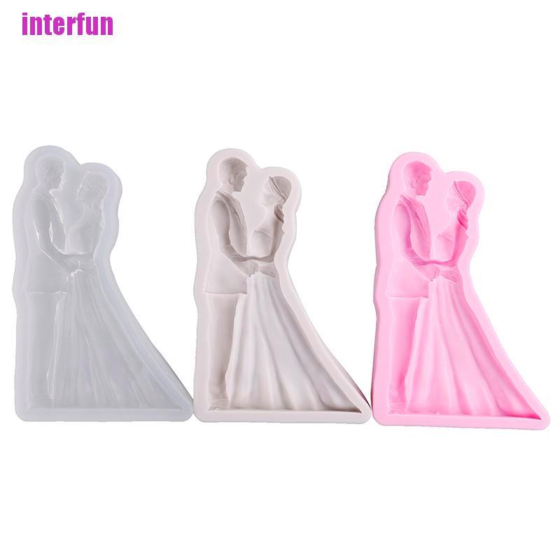 Khuôn làm bánh chất liệu silicone hình cô dâu chú rể ngộ nghĩnh