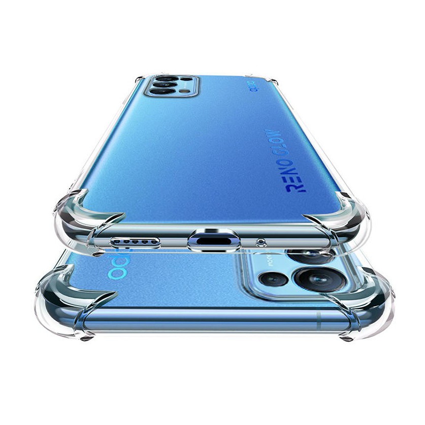 Ốp lưng Oppo Reno 5 / Reno 5 5G / Reno 6Z 5G / Reno 6 5G / Reno 7 5G dẻo trong suốt lồi 4 góc chống sốc lâu ố vàng