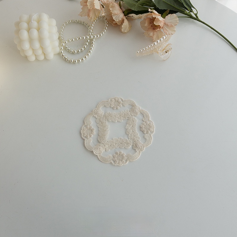 Khăn trải bàn phối ren nhiều cỡ tùy chọn phong cách vintage Pháp trang trí nhà cửa