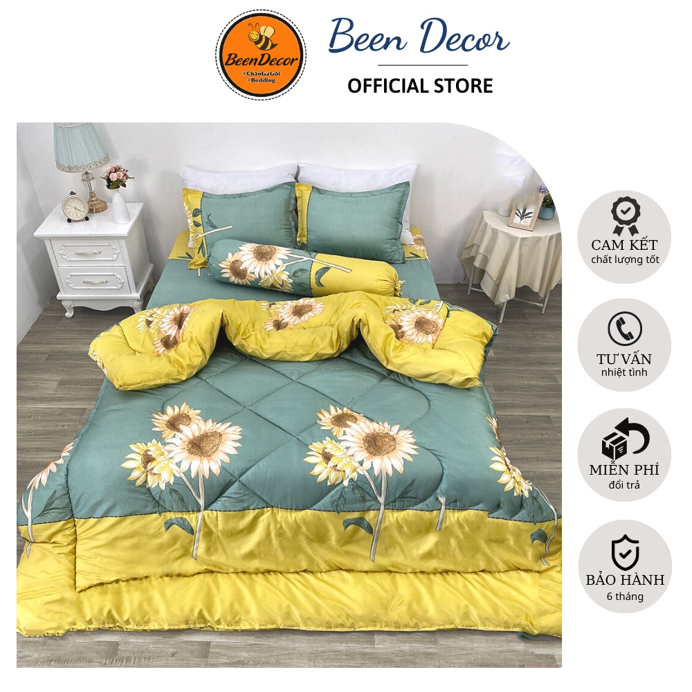 [CHỌN MẪU] Set 5 Bộ Chăn Phao Ga Gối poly cotton [Loại đẹp] [ 1 Chăn phao + 1 Ga chun + 2 Vỏ gối nằm + 1 Vỏ gối ôm ]