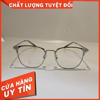 HÀNG CAO CẤP -  Kính giả cận nam nữ Hàn Quốc gọng kim loại cao cấp VN9078 - Gọng kính cận nam nữ không độ tròng chống ti
