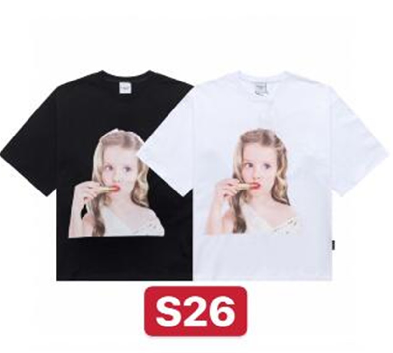 ADLV Áo Thun Tay Ngắn Dáng Rộng Vải Cotton In Họa Tiết Thời Trang Cá Tính Cho Nam Nữ