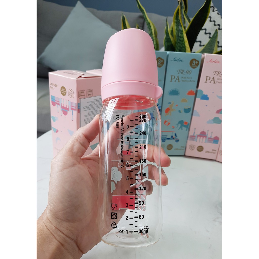 Bình Sữa Nhựa PA Cổ Rộng Mẫu Mới FARLIN- 180ml/280ml