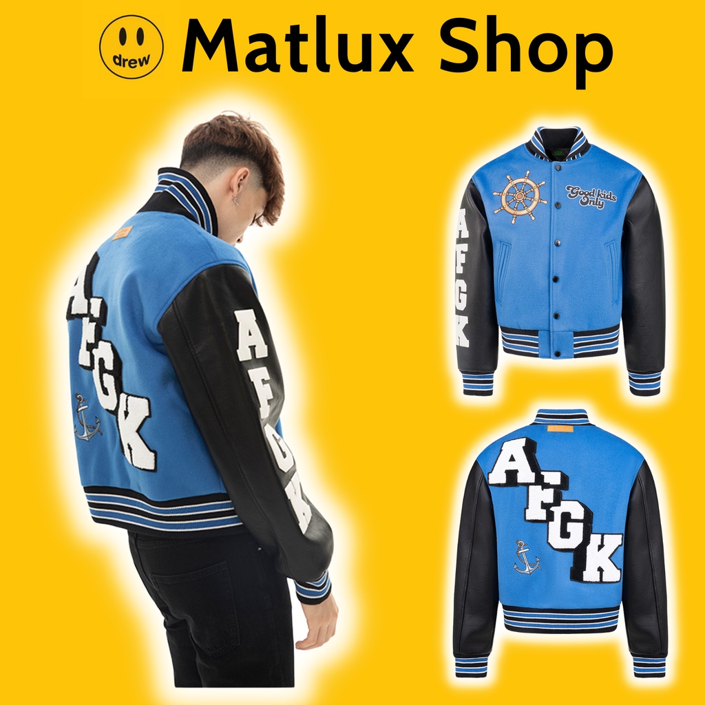 Áo varsity jacket DONCARE A Few Good Kid AFGK bản cao cấp, Áo khoác bóng chày nam nữ thêu hình họa t