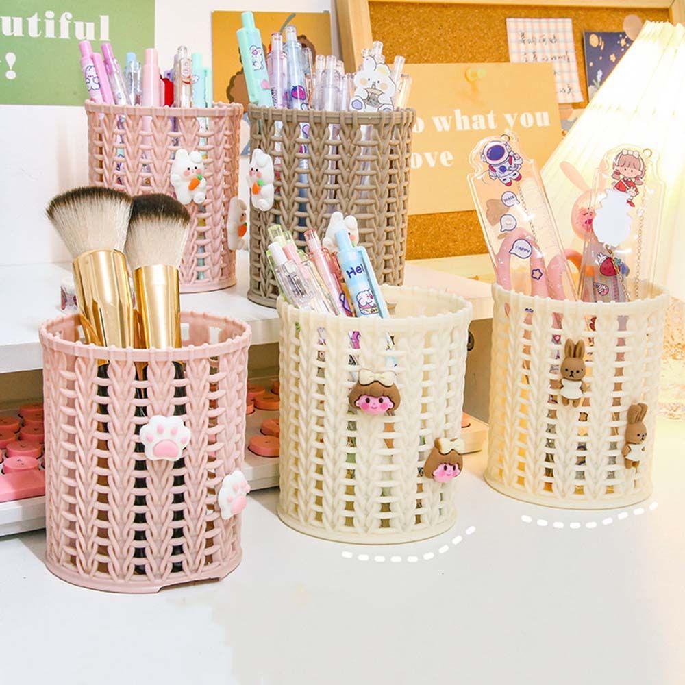 Giỏ Đựng Bút Để Bàn Thiết Kế Đục Lỗ Đơn Giản Tiện Dụng Cho Học Sinh / Văn Phòng