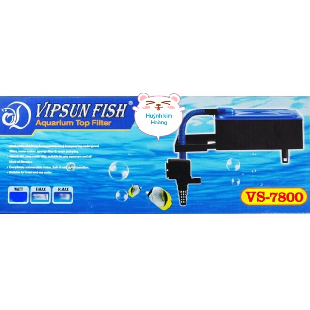 Bộ máy bơm oxi cá + hộp lọc nước VIPSUN VS - 7800 cho hồ cá cảnh