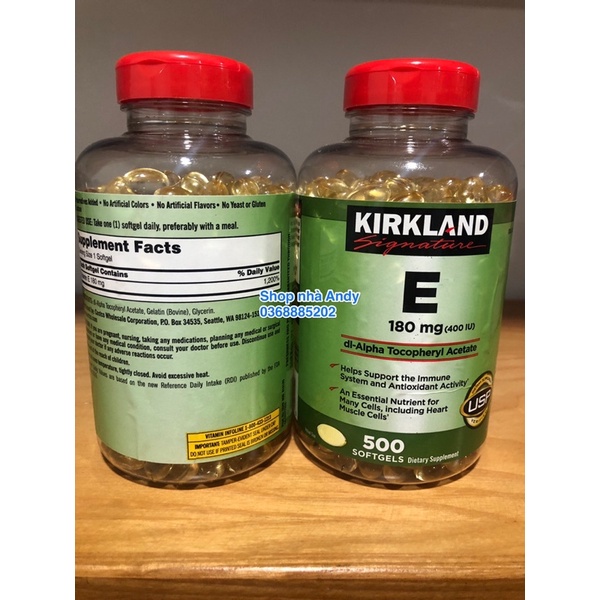 Vitamin E 400 IU 500 Viên Kirkland Của Mỹ, Date 2025