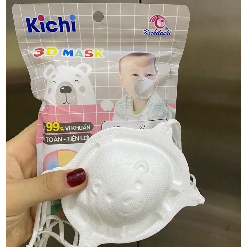 Khẩu trang gấu Kichi cho bé sơ sinh đến 2 tuổi set 3 cái