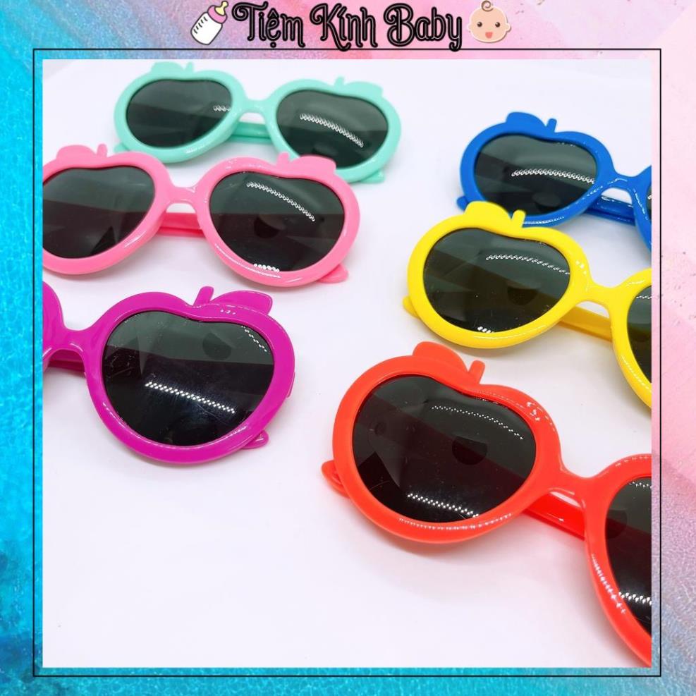 Kính mắt cho bé CT23 hình quả táo chống tia uv cao cấp, gọng kính mát nhiều màu sắc phong cách hàn quốc cho trẻ em