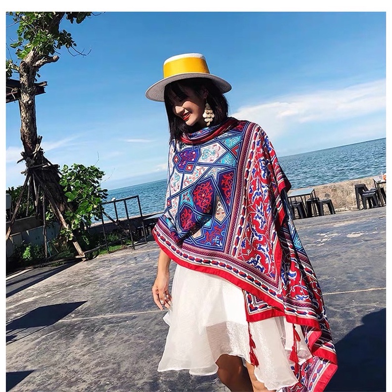 [Hàng đẹp] Khăn Boho Đi Biển Khổ To Dày Dặn Chống Nắng Hoạ Tiết Lạ Mắt