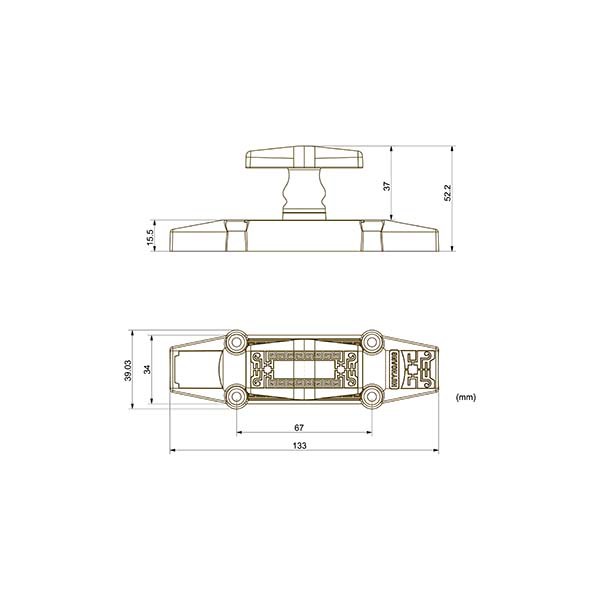 [CHÍNH HÃNG] Chốt cremone HC2803 Huy Hoàng màu đồng vàng, thiết kế cổ điển