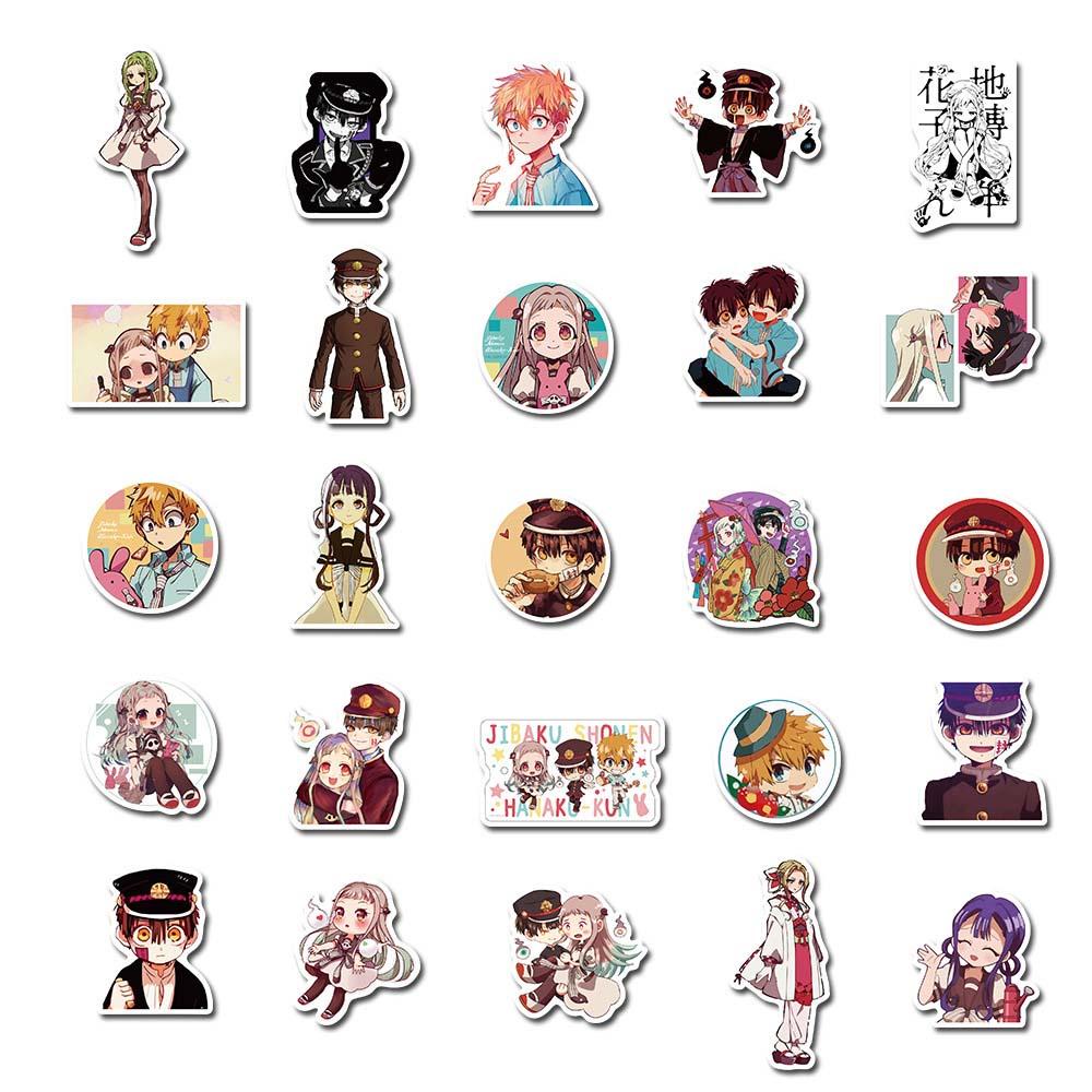 Bộ 50 Sticker Hoạt Hình Dán Toilet Bound Hanako Kun Làm Quà Tặng Cho Bé