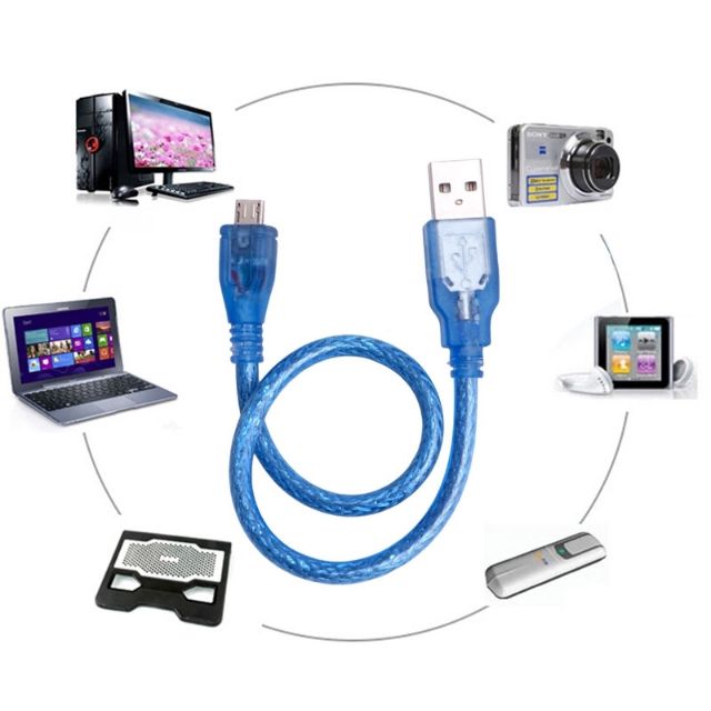 Cáp sạc, kết nối dữ liệu Micro usb 30cm
