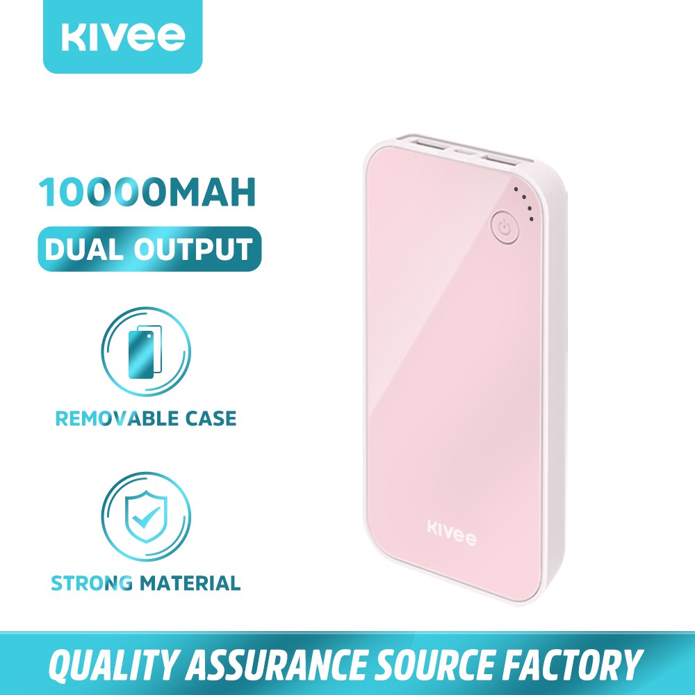 Sạc dự phòng Kivee PT126P 10000mAh PD 18W Colorful Jelly hỗ trợ đầu ra USB kép với đèn báo nguồn LED