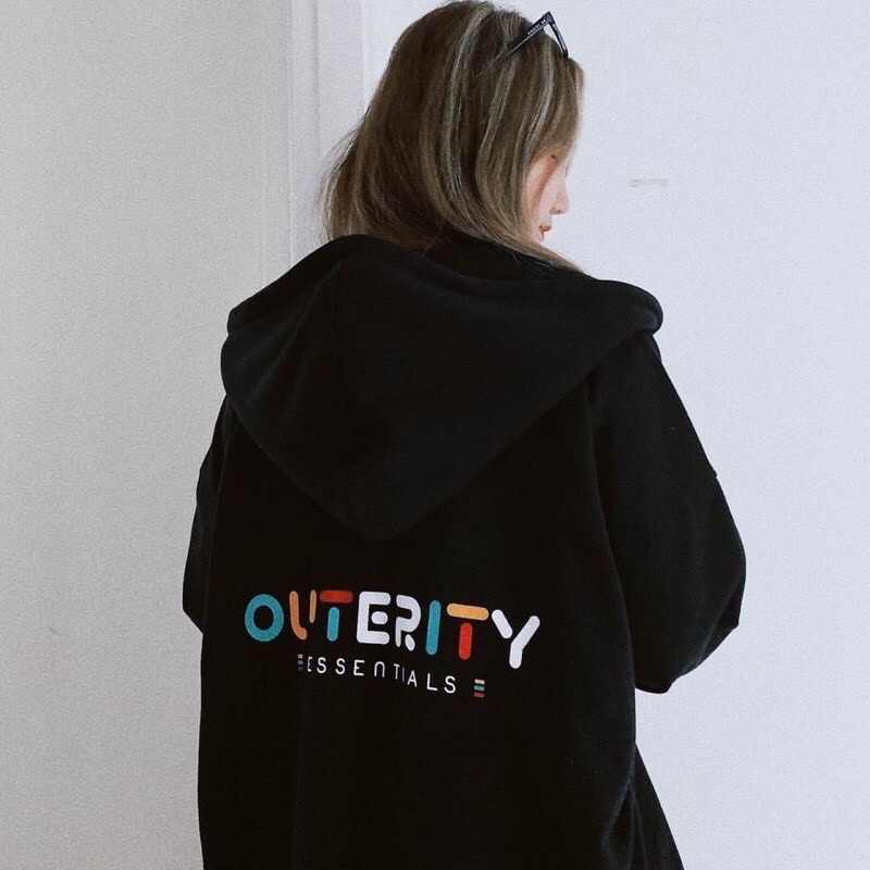 [BÁN SỈ] Áo Khoác HOODIE Chũ OUTERRITY Chất Nỉ Cooton Free SUZE Phom 45 đến 65kg
