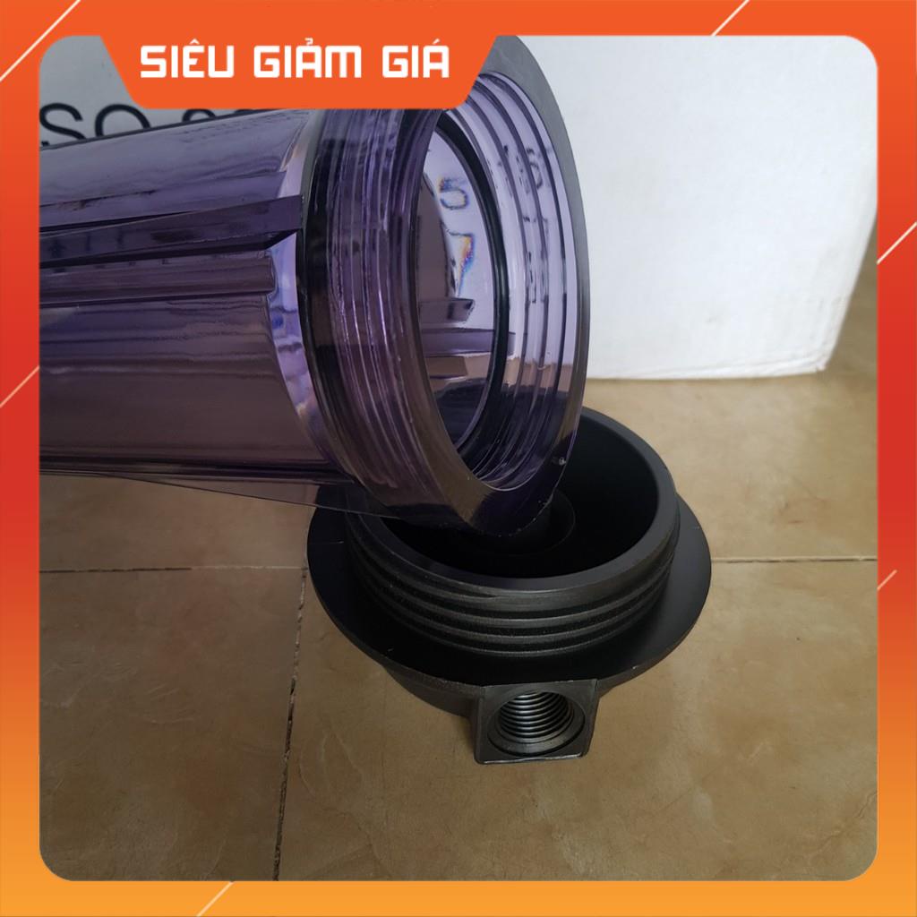 Cốc lọc nước thô 10 inch trong kèm giá đỡ