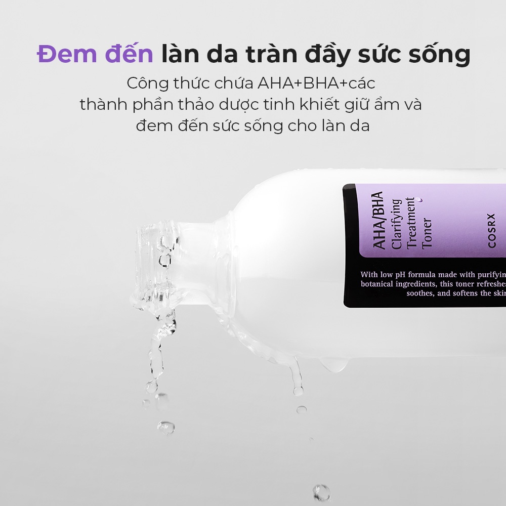 Nước Hoa Hồng Cosrx Chứa AHA/ BHA Clarifying Treatment Toner 50ml - 100ml - 150ml Tẩy Tế Bào Chết, Làm Sáng Da, Giảm Mụn