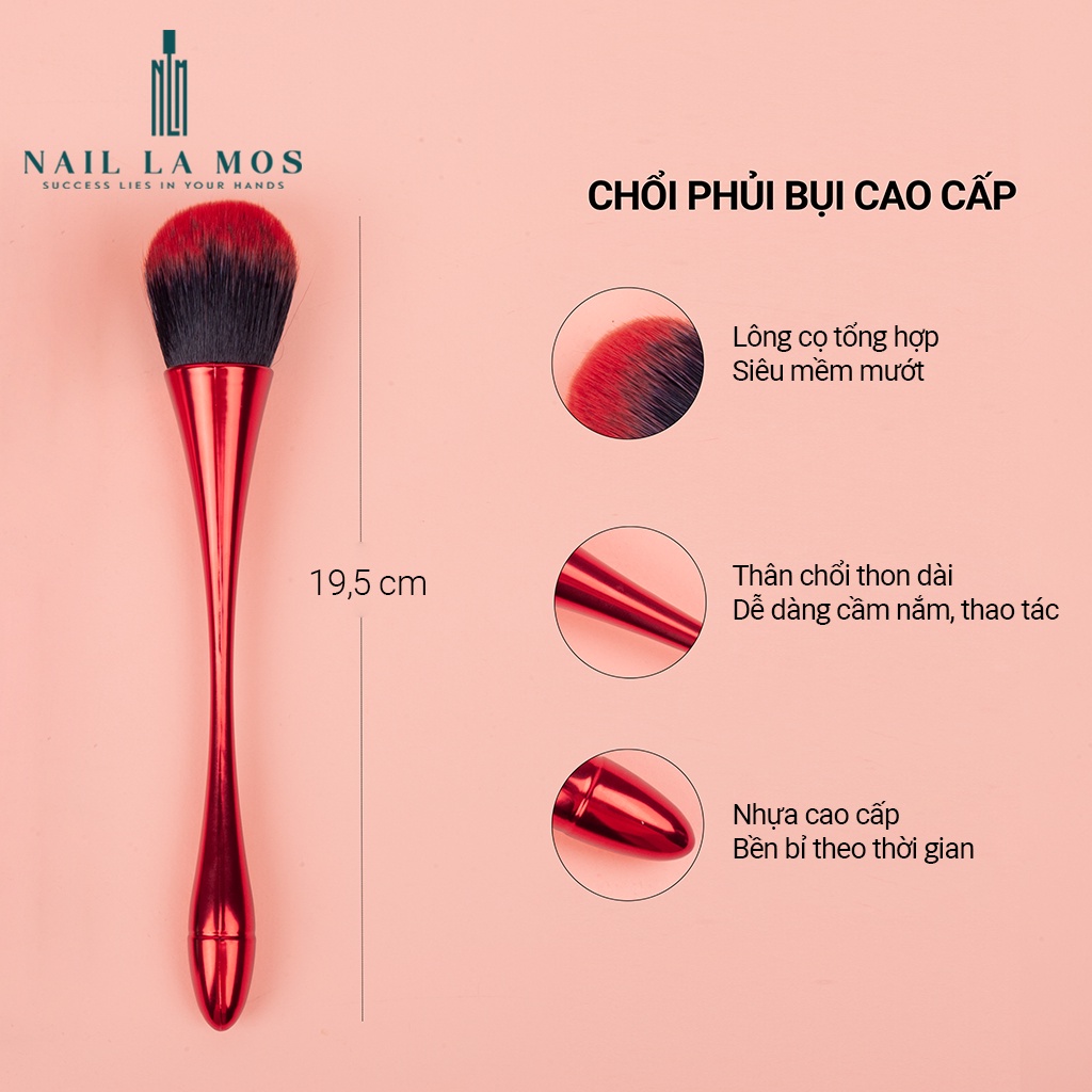 Chổi phủi bụi nail đẹp - Cán dài sang chảnh