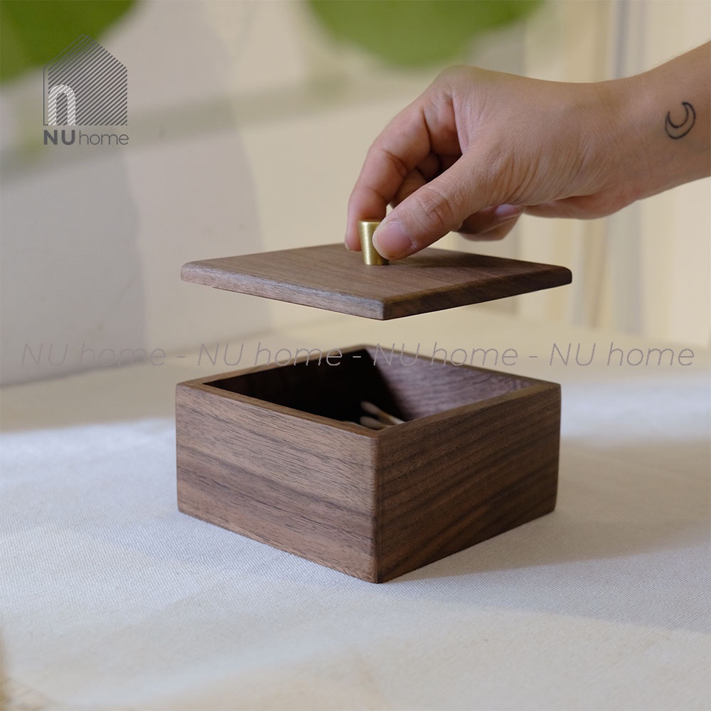 nuhome.vn | Hộp gỗ đựng đồ - Riku, được thiết kế đơn gian có nắp bằng chất liệu gỗ tự nhiên cao cấp