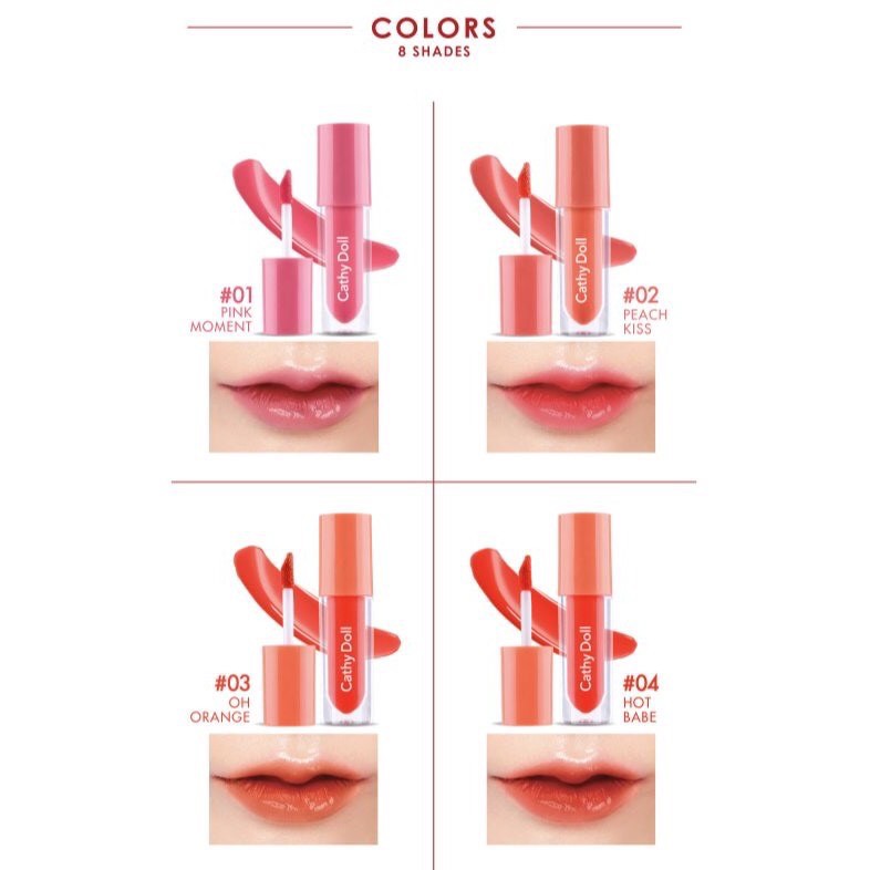 Cathy Doll Glow Gel Tint 2.4g,Son nước siêu lì Thái lan lâu trôi màu tự nhiên NỘI ĐỊA THÁI-anhduong.official.vn