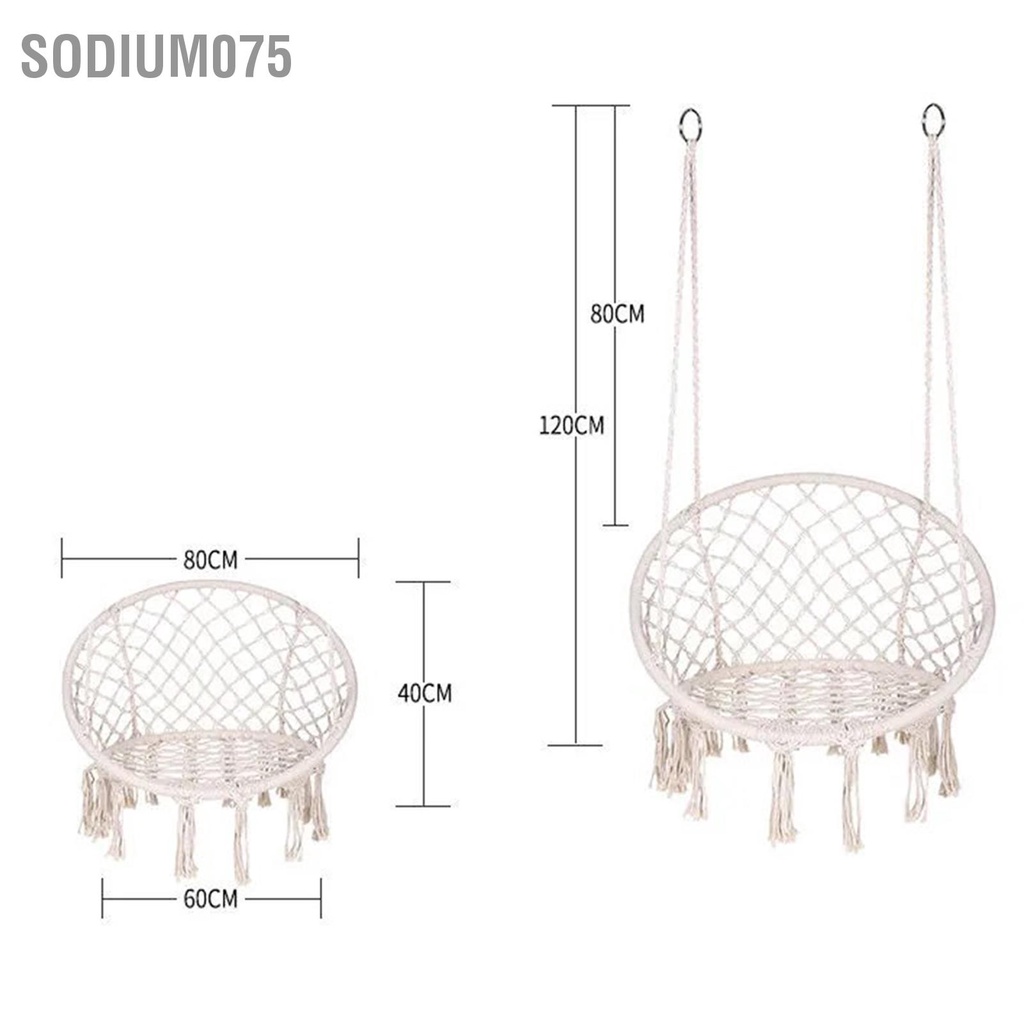 Có thể bán buôn Ghế võng Macrame Swing treo lưới dệt kim cho Phòng khách Ban công Sân thượng Sodium075 Hàng giao ngay