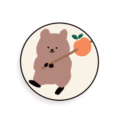 Korea  MoMoCase Grips  cute orange quakka Compatible for iPhone All models Samsung