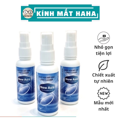 Nước lau kính nước rửa kính mắt chuyên dụng HAHA dùng cho mắt kính, màn hình điện thoại giúp mặt kính sạch sáng hơn 60ml