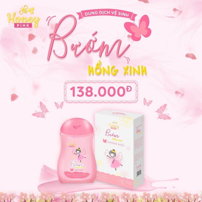 Dung Dich Vệ Sinh Honey Pink - Bướm Hồng Xinh 200ml CHÍNH HÃNG CÔNG TY