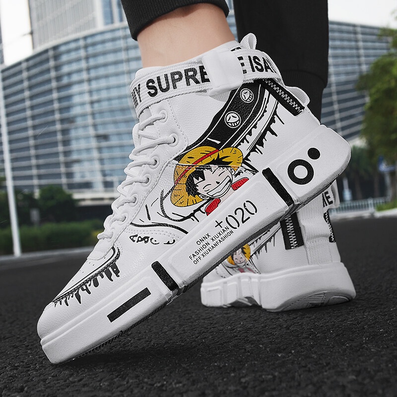 Giày Thể Thao Cổ Cao Thoáng Khí In Họa Tiết Hoạt Hình anime Thời Trang Cho Gia Đình