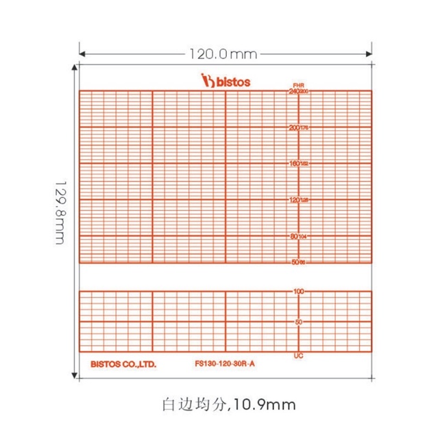 Giấy in monitor sản khoa BT130120P1 130MM X120MM X 250 tờ