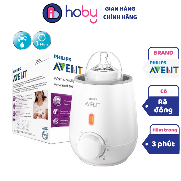 Máy hâm sữa Philips Avent 3 in 1, hâm nhanh trong 3 phút - Hàng chính hãng, có giấy bảo hành hãng 12 tháng