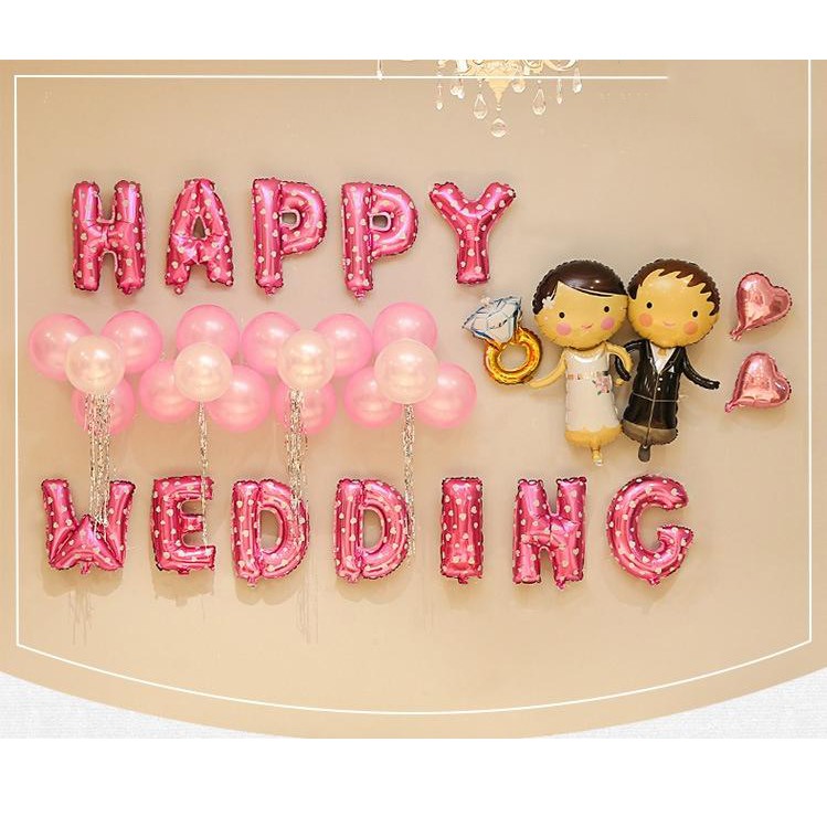 Bộ chữ trang trí Happy Wedding