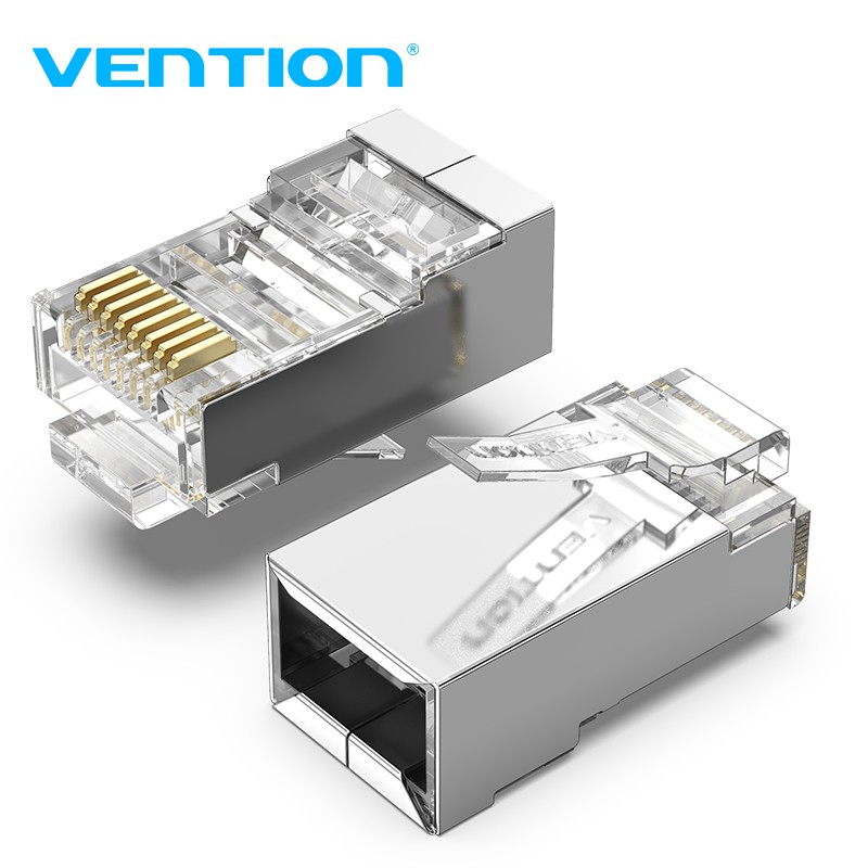 Đầu cắm Cat6 RJ45 VENTION nối 8P8C cho dây cáp nối mạng cơ bản thiết kế trong suốt tiện dụng