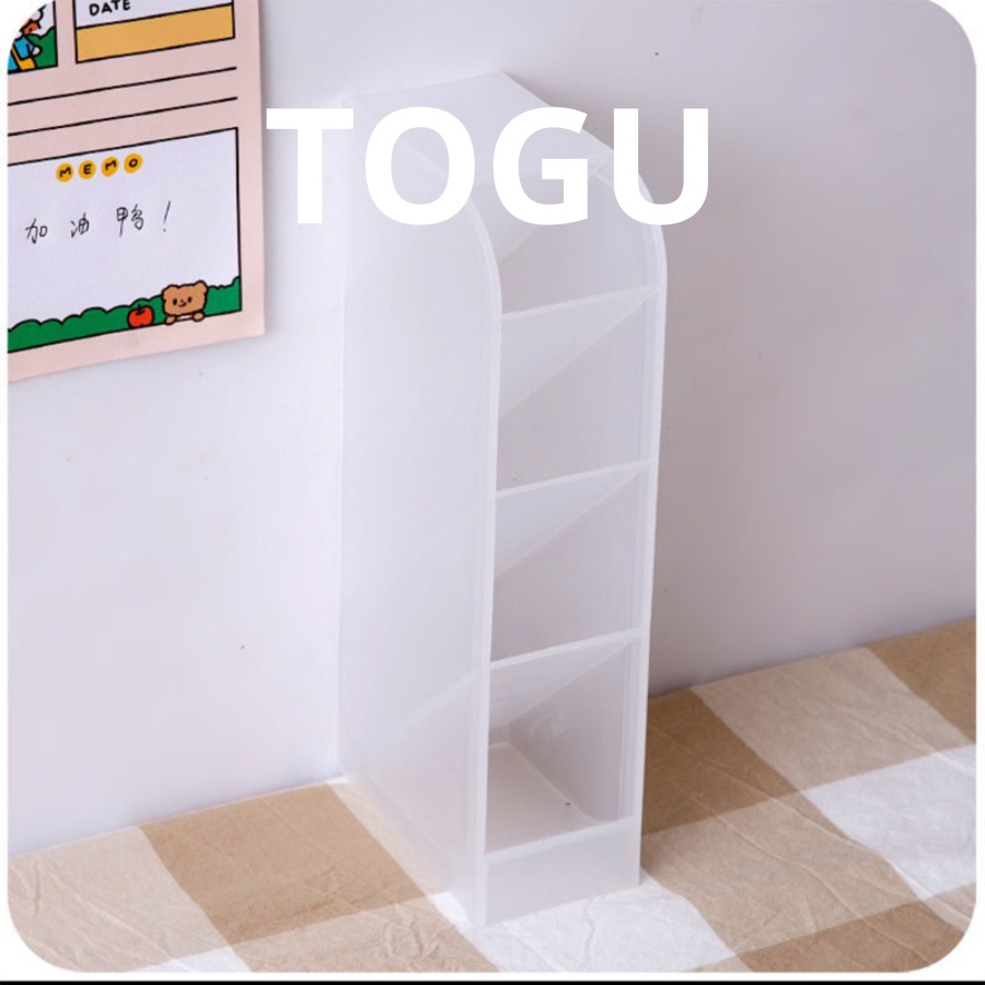 Kệ đựng bút TOGU ống đựng bút 4 ngăn basic hộp cắm bút để bàn nhiều ngăn đa năng Muji văn phòng phẩm decor bàn học