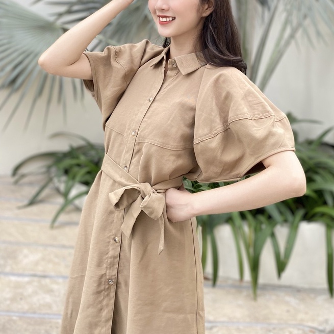 MSD003 Đầm Cổ Sơ Mi 2 Màu Trắng Đen Cột Eo Váy Xinh Xắn Phong Cách Hàn Quốc Nữ Tính Đơn Giản Sang Trọng | BigBuy360 - bigbuy360.vn