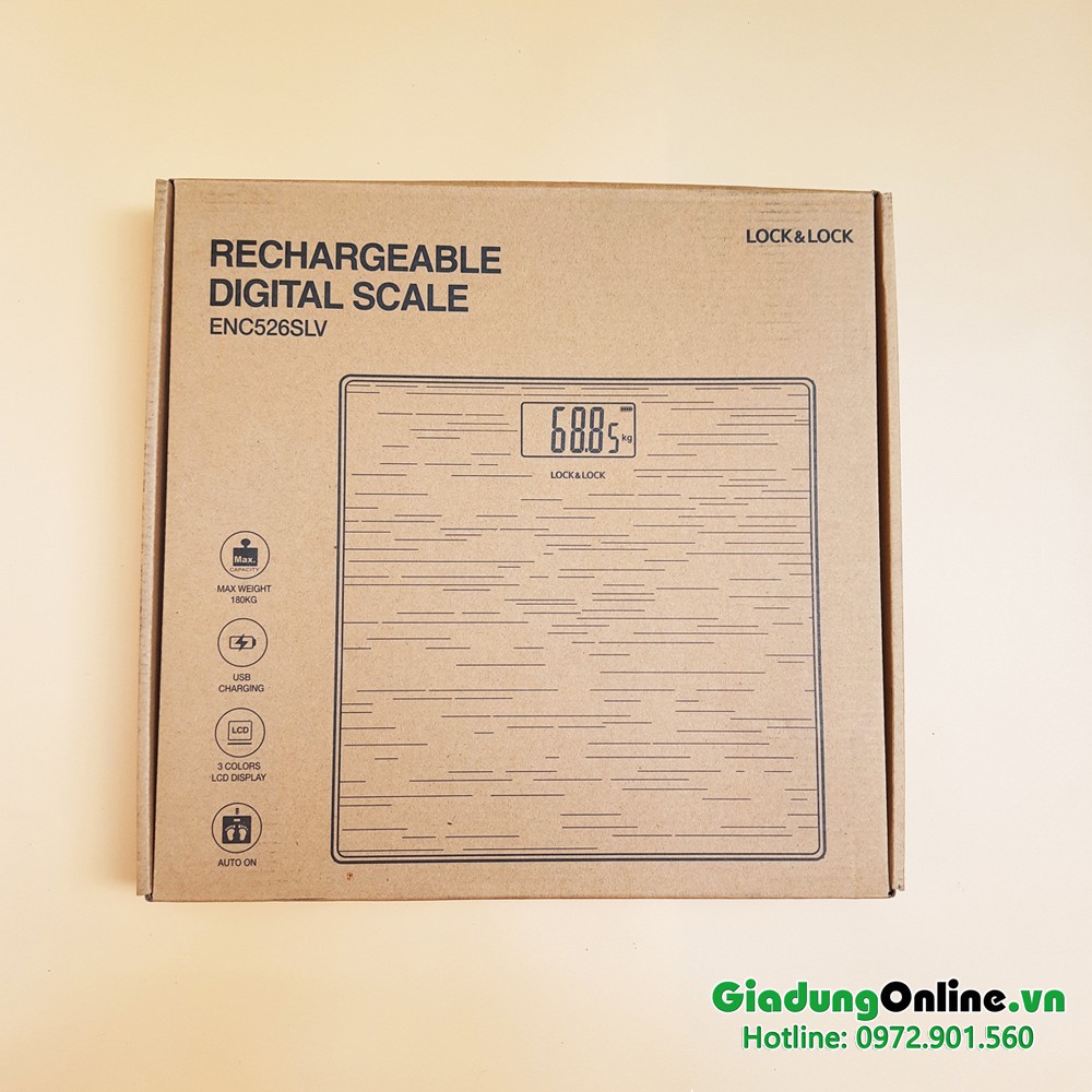 Cân Sức Khỏe Điện Tử ENC526 SLV Bền Đẹp Độ Chính Xác Cao, Pin Sạc 180kg Bảo Hành Chính Hãng 12 tháng