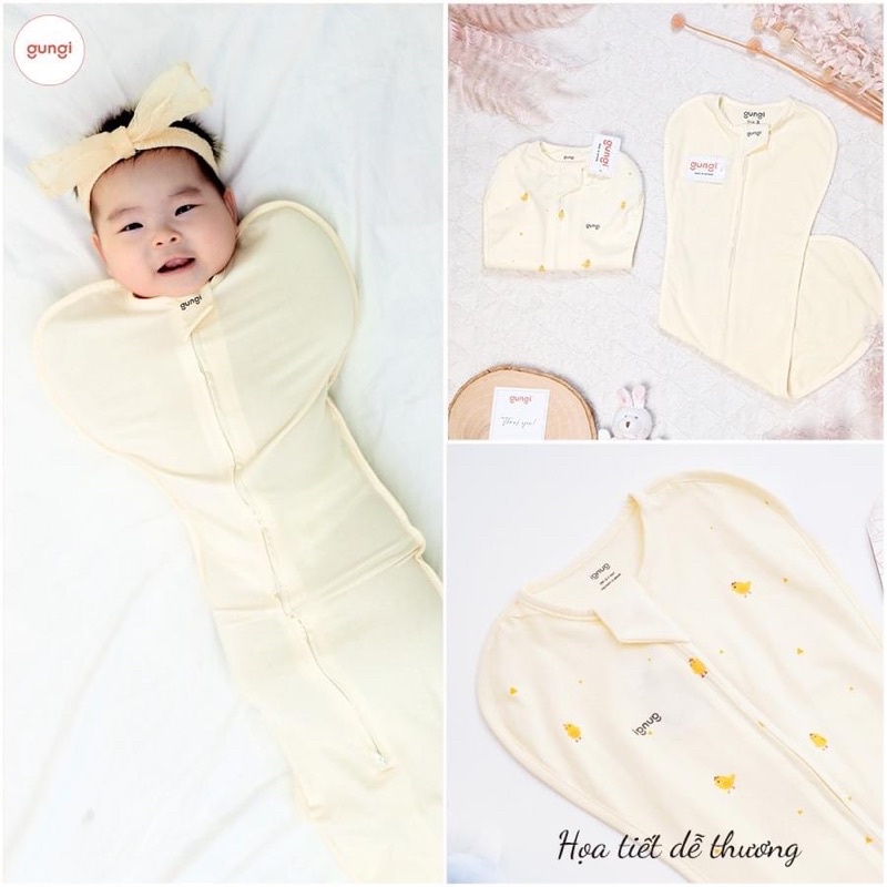 Gungi - Túi ngủ organic cotton giúp bé ngủ ngon không giật mình