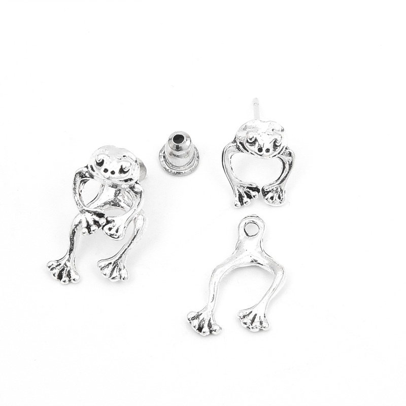 1 Đôi Bông Tai Unisex Hình Ếch Phong Cách Gothic Dễ Thương