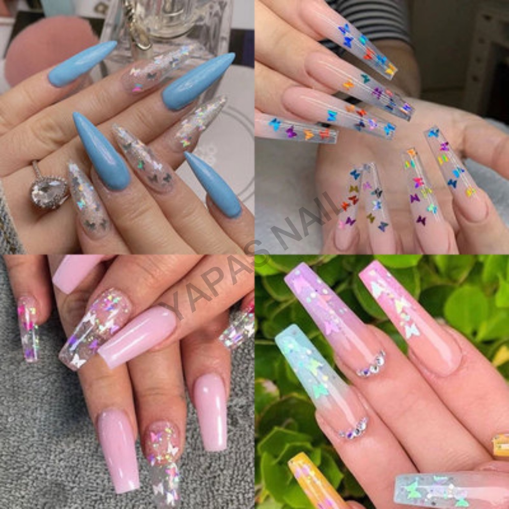 Hũ 620 bươm bướm mix 12 màu trang trí móng nail , bướm ẩn nail, phụ kiện bướm trang trí nail nghệ thuật