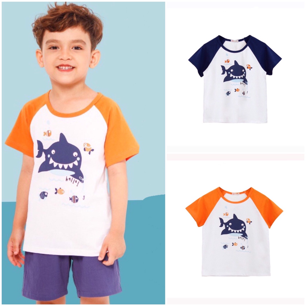 [CHÍNH HÃNG] Áo cộc tay bé trai họa tiết cá mập, hà mã ngộ nghĩnh ASKD037ATX/ASKD035AXB  Zose