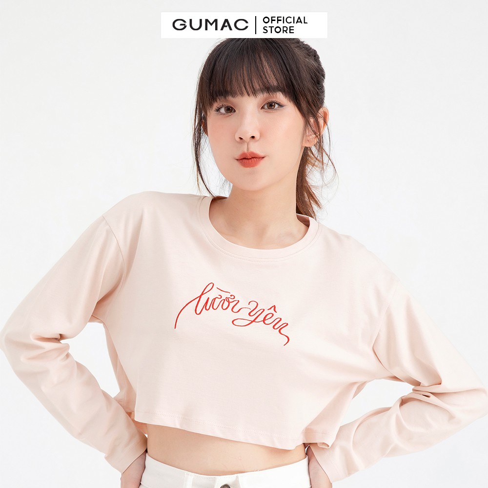 Áo thêu chữ Lười Yêu GUMAC ATB607