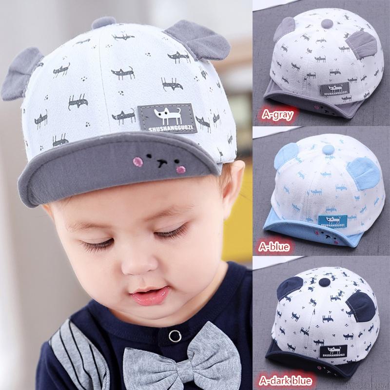 Mũ lưỡi trai in hình mèo thời trang nhiều màu cho bé