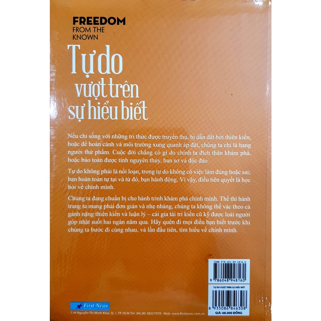 Sách - Tự Do Vượt Trên Sự Hiểu Biết - Krishnamurti