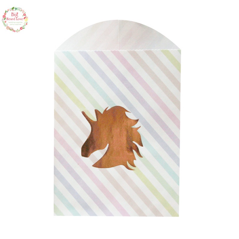 Set 12 Túi Giấy Đựng Kẹo Hình Kỳ Lân Và Nàng Tiên Cá Cho Tiệc Sinh Nhật / Đám Cưới