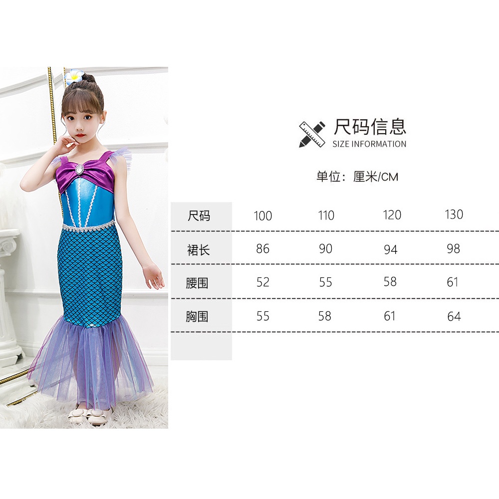 Bộ Đầm Hóa Trang Nàng Tiên Cá Xinh Xắn Dành Cho Bé Gái