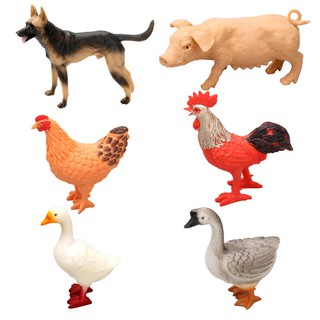 phần mềm trẻ em cao su mô phỏng động vật đồ chơi gà, vịt, ngỗng, lợn Chó sở thú hoang dã hà mã hổ sư tử báo cô gái