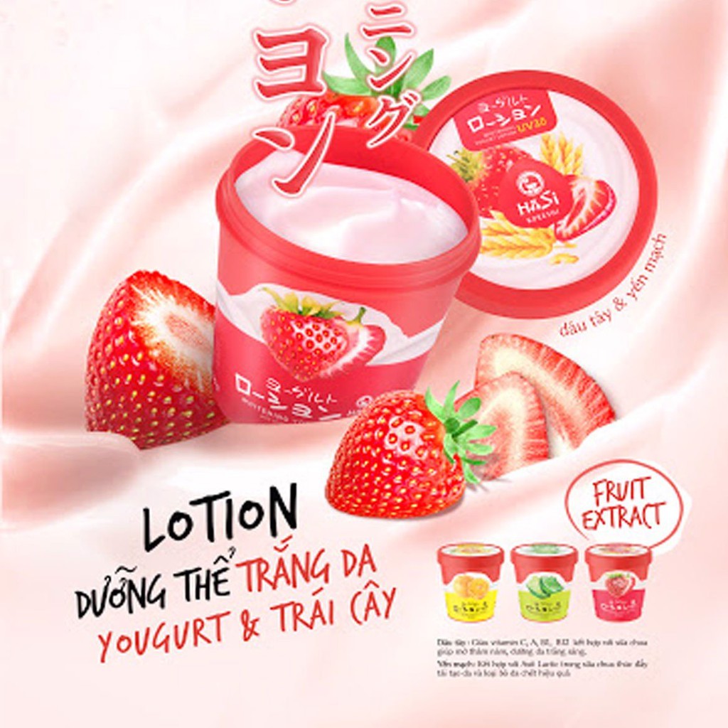 Kem dưỡng trắng da, chống nắng toàn thân trong vòng 2 tuần Hasi Whitening Yogurt Lotion UV30 180g